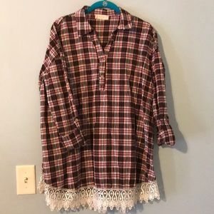 Altar’d State Boho plaid Tunic/ Dress